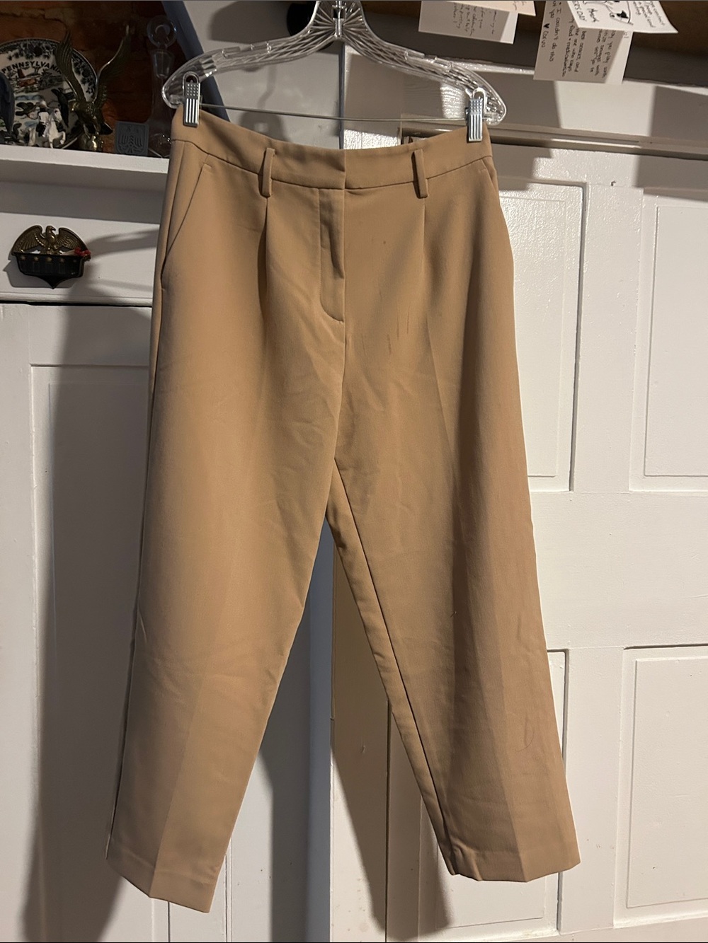 Ann Taylor Khaki Straight-Leg Ankle Pant